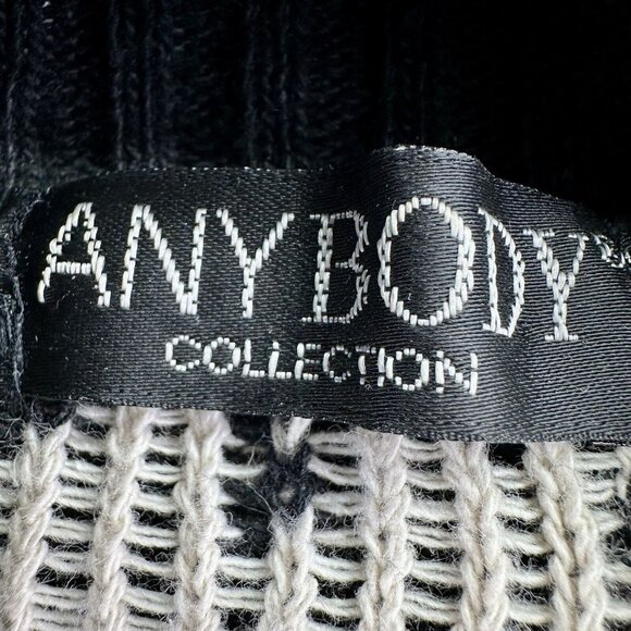 ANYBODY Collection Owl Sweater Women’s Lg Black/Tan Open Front Long Sleeve READ* - Picture 10 of 15